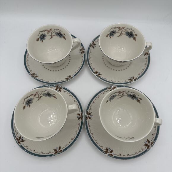 ROYAL DOULTON OLD COLONY TEACUP AND SAUCER SET OF 4 - Picture 7 of 7
